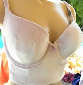 Victorias Secret bra 36DD body by victoria bustier velvet bling top silver pink - Picture 1 of 3