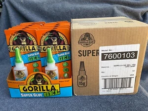 New Sealed Gorilla Super Glue Gel, 15 g, Clear (24 Pack) - Picture 1 of 2