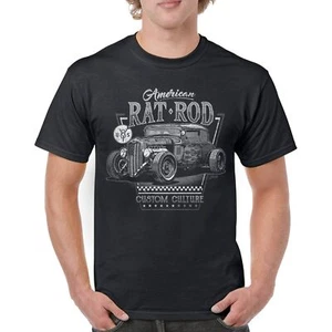 American Rat Rod T-shirt Hot Rod Custom Culture Classic Vintage Car Men's Tee - Picture 1 of 64