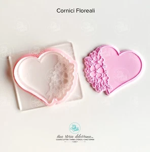 Cornice Cuore Floreale A Rilievo Formine Biscotti Mod. 9x8cm Circa - Picture 1 of 1