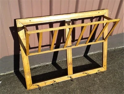 Antiguo perchero y perchero colgante de pared de roble aserrado cuarto años 30 Foto 1 de 4