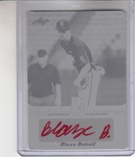 2013 LEAF PERFECT GAME BLAZE BOHALL RED  AUTOGRAPH BLACK PRINTING PLATE SP 1/1