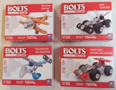 New Meccano Erector 4 Different BiPlane, Car, Race Car & Helicopter - Image 1 of 4