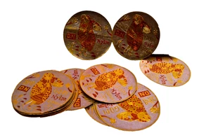 Vintage Gopi Nylon Ribbons Round Paper Labels Lot of 15 Collectible Packaging Ep - Picture 1 of 7