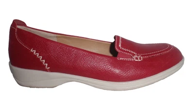 Mocasín de cuero sin cordones Softspots rojo zapatos planos estilo 744199 para mujer talla 9M Foto 1 de 4