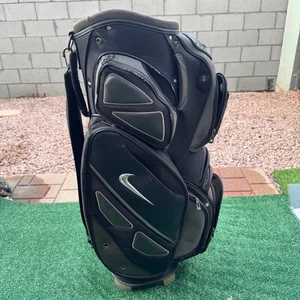 Nike Golf Cart Bag Nylon 15 Divider Multiple Pockets Padded Strap w/ Rain Hood - Picture 1 of 10