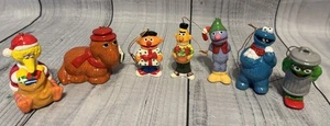 7 Vintage Sesame Street Christmas Ornaments Rare Big Bird and Snuffalupakis - Picture 1 of 6