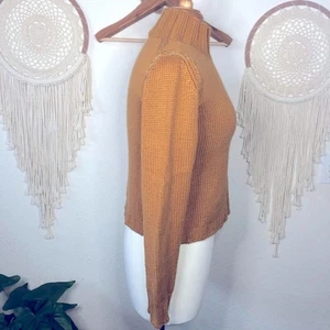 Borbonese cashmere orangish brown lace up detail chunky knit sweater small - Picture 1 of 7