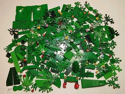 Lego Lote 200 Piezas Verdes y Brillantes Ladrillos Platos Plantas 2423 Hojas 2417 811 Foto 1 de 4
