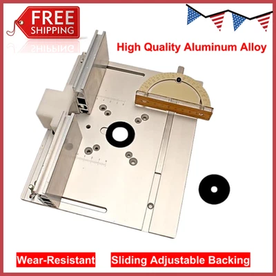 Placa de inserção de mesa roteadora de alumínio bancos para carpintaria roteador placa flip prata - Imagem 1 de 4