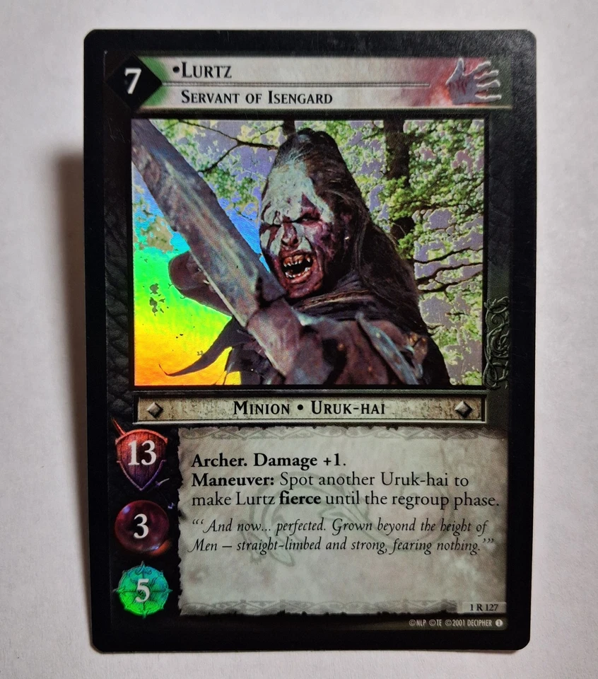 Decipher LOTR TCG Fellowship of the Ring LURTZ SERVANT OF ISENGARD 1R127 FOIL MP - Image 1 of 4