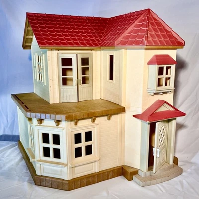 Casa de muñecas Calico Critter vintage techo rojo casa de campo familia Sylvanian Foto 1 de 4
