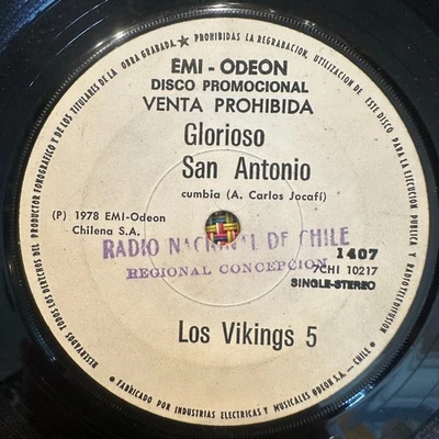 LOS VIKINGS 5 - Glorioso San Antonio CHILE CUMBIA FUNK 45 Antonio carlos Jocafi - Image 1 of 2