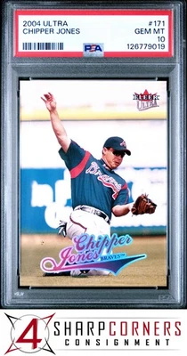 2004 ULTRA #171 CHIPPER JONES BRAVES HOF  PSA 10 - Image 1 of 3