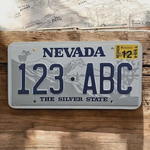 Nevada The Silver State 1994 muestra matrícula 123 ABC con pegatina - Imagen 1 de 2