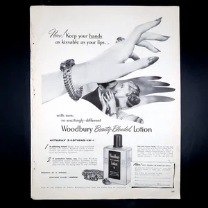Woodbury Lotion Werbung 40er Jahre Original Beauty Vintage Midcentury - Bild 1 von 6