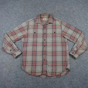 J Crew Shirt Mens Medium Brown Plaid Flannel Button Down Double Pocket Casual - Picture 1 of 24