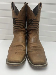 Botas de Vaquero Ariat Para Hombre Talla 9EE Cuero Resistente Circuito Patriota Bandera Africana - Imagen 1 de 18