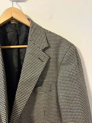 Abrigo deportivo T. Harris London 100 % lana de cordero pata de gallo talla 42R negro marfil preparación Foto 1 de 4