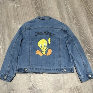 Looney Tunes Tweety Bird Denim Jacket Girls Size L (10/12) Excellent Condition - Picture 1 of 5