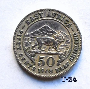 1948 British East Africa 50 Cents Silver EF30 (T-24) FREE SHIPPING - Bild 1 von 2