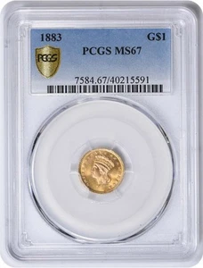 1883 $1 Gold Type 3 MS67 PCGS - Picture 1 of 4