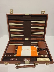 Skor-Mor Backgammon Brief Case Set, W/ Instructions, Incomplete/For Parts. - Picture 1 of 10