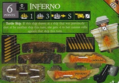 WizKids Pirates of the South China Seas #217 Inferno (LE) turtle ship unpunched - Image 1 of 3