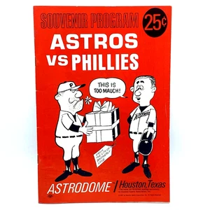 Vintage Astros Phillies Game Program UnScored 1967 Eddie Matthews HOF - Picture 1 of 4