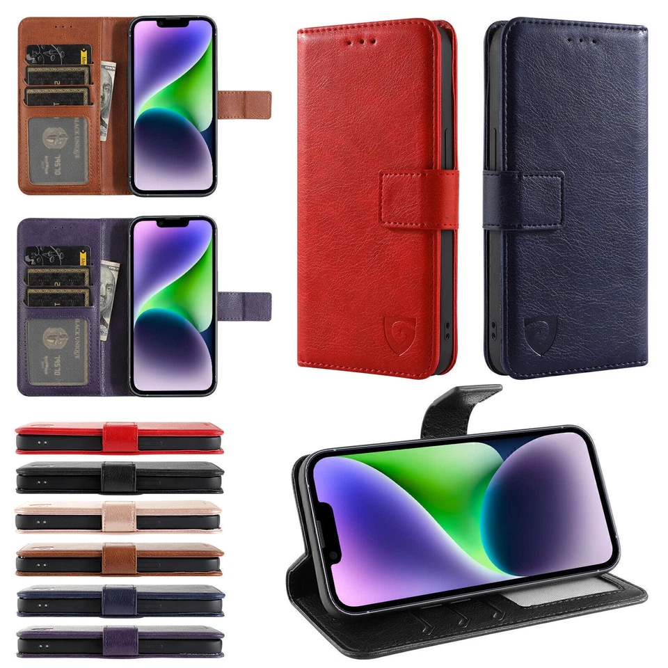 Leather Flip Wallet Card Holder Case Cover For Galaxy S25 Ultra, S24 Ult,S23,A16 - Image 1 of 4