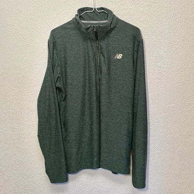 New Balance Pullover Para Hombre L Verde Bosque 1/2 Cremallera Núcleo Tinte Espacial LS Camisa Chaqueta Foto 1 de 4