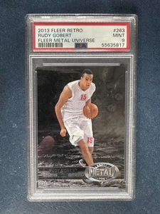 2013-14 Fleer Retro Metal Universe Rudy Gobert Jazz PSA 9 RC grado duro! - Foto 1 di 2
