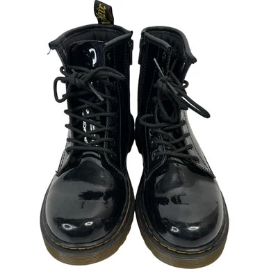 Botas Dr. Martens Junior Talla 3 1460 Negro Charol Con Cordones Cremallera Lateral Foto 1 de 4