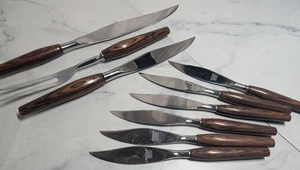 MCM Danish Modern Steakmesser & Tranchierset Teak Griffe Mode Danish - Bild 1 von 7