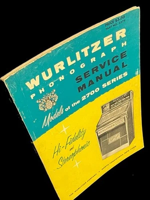 ORIGINAL *** Manual de servicio Wurlitzer serie 2700, lista de piezas y solución de problemas Foto 1 de 4
