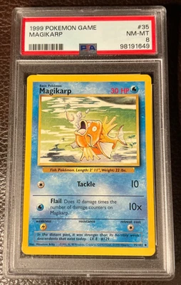 #35/102 Magikarp 1999 Pokémon Game Base Set WOTC PSA 8 - Image 1 of 2