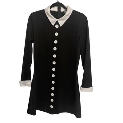 Spirit Wednesday Addams Dress Adult Womens Medium Halloween Costume Gothic Black - Image 1 of 4