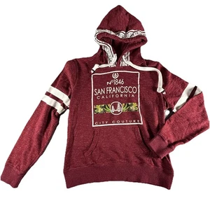 Sudadera con capucha San Francisco para mujer talla M gráfica polar borgoña - Imagen 1 de 13