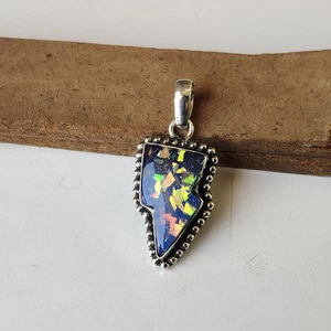 Real Australian Opal Pendant 925 Sterling Silver Anniversary Gift Pendant PG8619 - Picture 1 of 4
