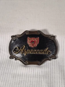 Honda Goldwing ASPENCADE Motorcycle Belt Buckle-Brass & Leather by Raintree 1980 - Picture 1 of 7