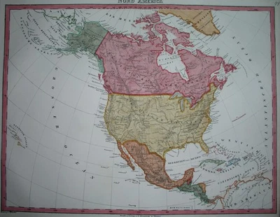 1850 ORIGINAL MAP UNITED STATES CANADA MEXICO CUBA TEXAS CALIFORNIA MONTREAL - Image 1 of 4