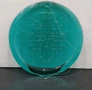 Atrapasol de vidrio con cruz catedral de Jerusalén verde mar Blenko - Imagen 1 de 6