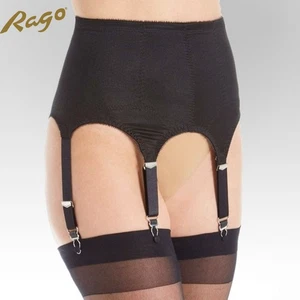 RAGO 72522 6 Strap Pull On Garter / Suspender Belt - Black - Picture 1 of 8
