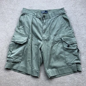 Ralph Lauren Men’s Heavy Cotton Cargo Shorts Green Size W29 - Picture 1 of 17