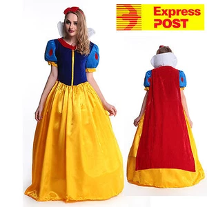 Cosplay Adult Snow White Movie Deluxe Long Gown + Headpiece S M L XL XXL AUSTOCK - Picture 1 of 2
