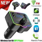 Bluetooth 5.0 Car Wireless FM Transmitter Adapter 2USB AUXHands-Fre Charger O7E2