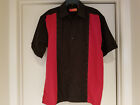 CHISPA Men's Black & Red Shirt Short Sleeve Size Large w/Side Slits