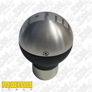 GENUINE Momo Gear Knob Sphere Duke Aluminium Black Leather - Picture 1 of 3