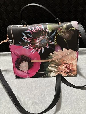 Ted Baker London Neón Amapola Sobre Grande Bolso de Hombro Floral Sin Usar con Etiqueta Foto 1 de 4