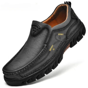 Echtleder Herren Freizeitschuhe Mode Bequem Rutschfest Wanderschuhe - Bild 1 von 26